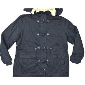 Wantdo Women's 2XL Blue Cotton Parka Jacket Sherpa Lined Full Zip Solid